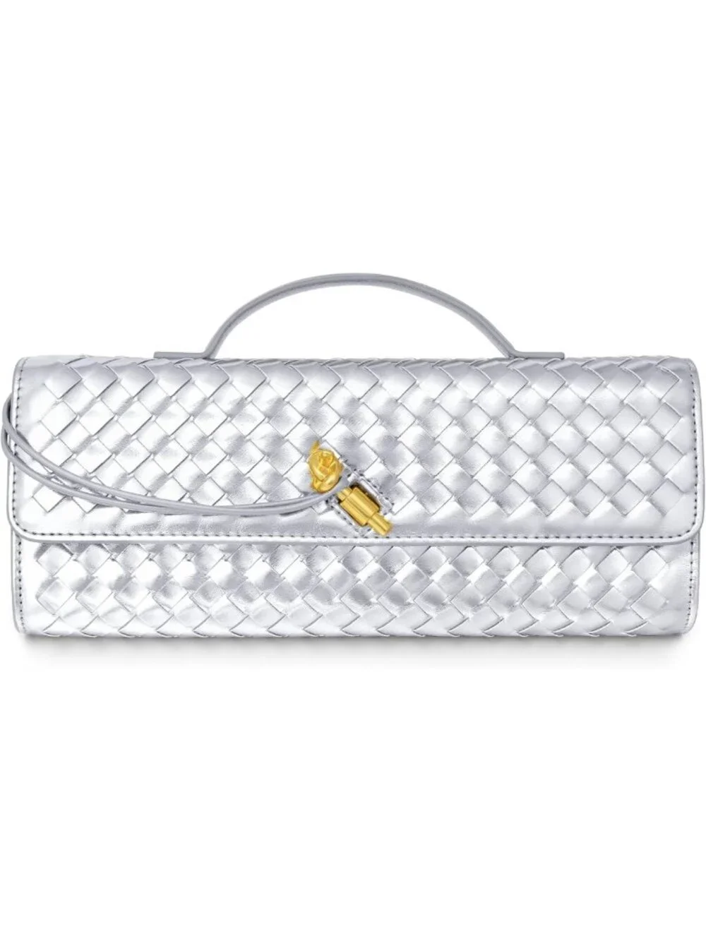 Chic Woven Evening Clutch Purse for Women | Vegan Leather Crossbody Handbag